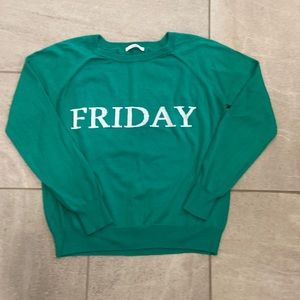 AN’GE Paris “Friday” Sweater in Green, Sz S (T1)